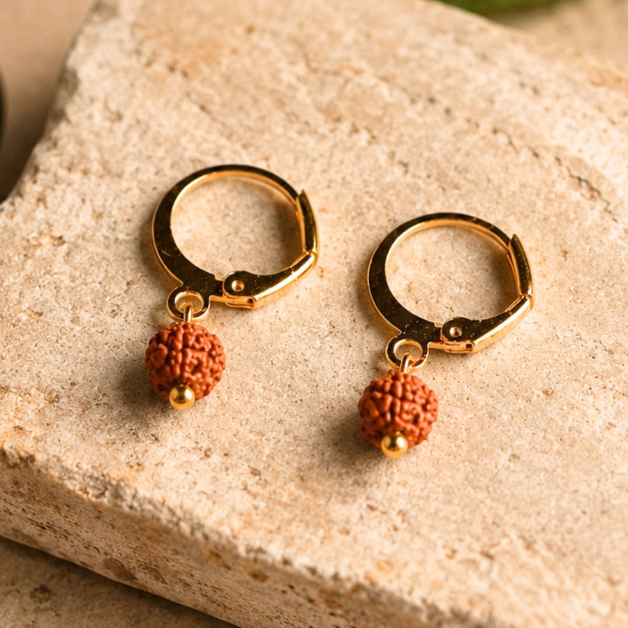 5 Mukhi Rudraksha Hoop Earrings - Pack of 2 Pairs