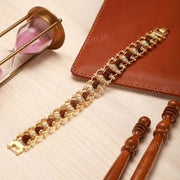 Gold Plated Modern Rudraksha Bracelet