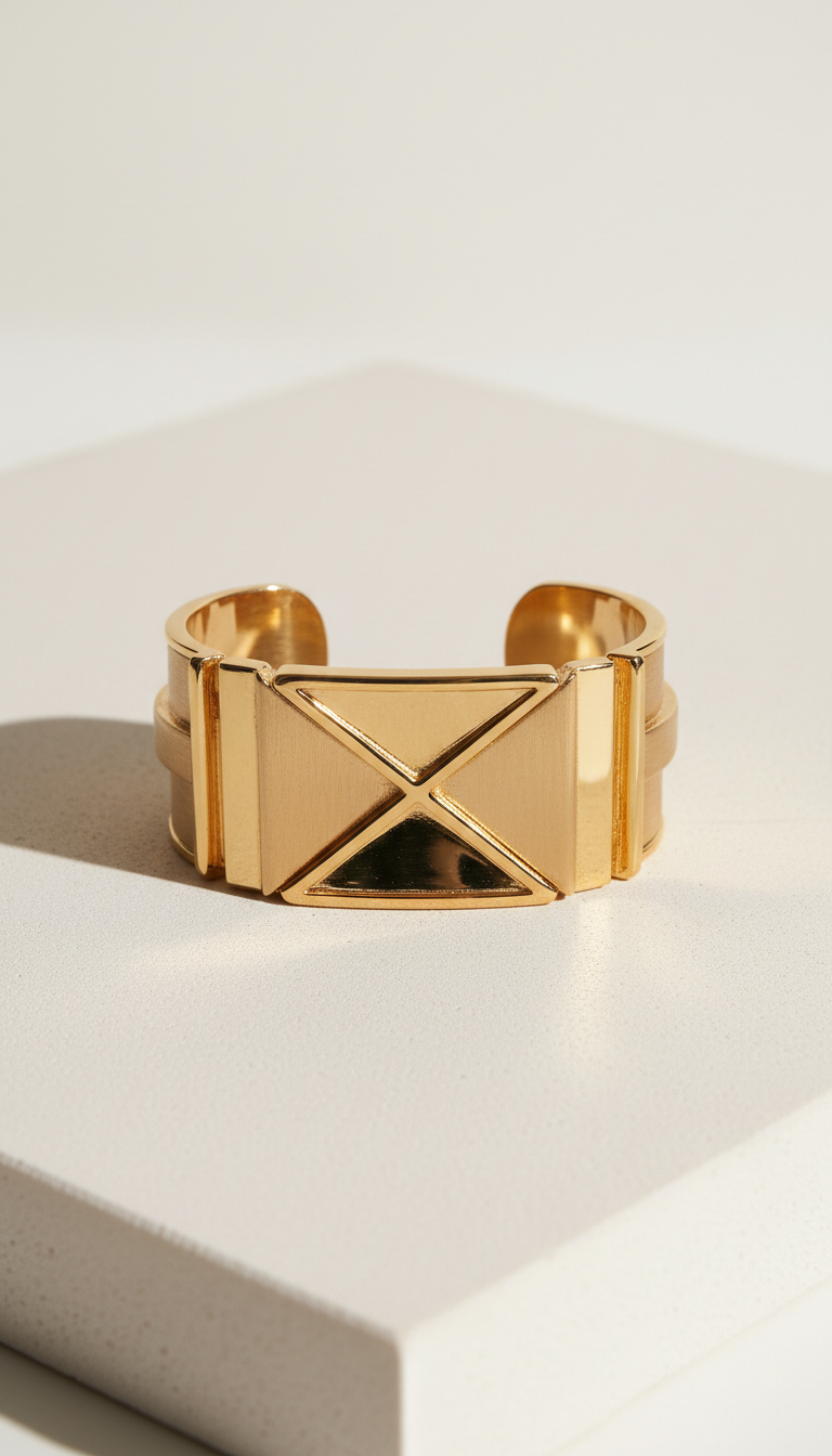 Geometric Gold-Plated Cuff