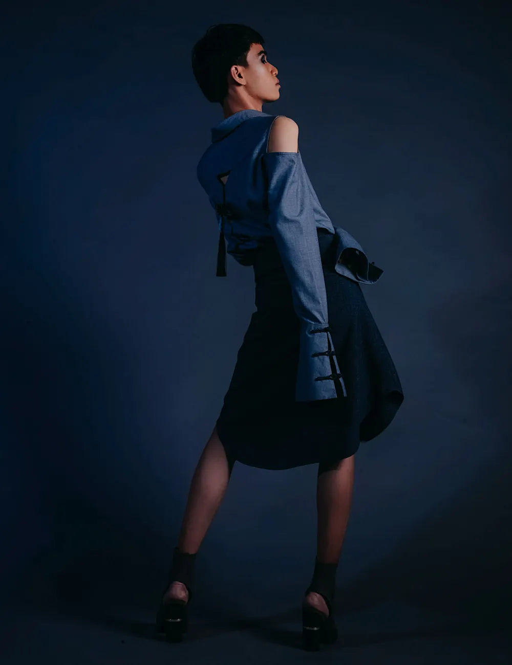 Blue fashion editorial